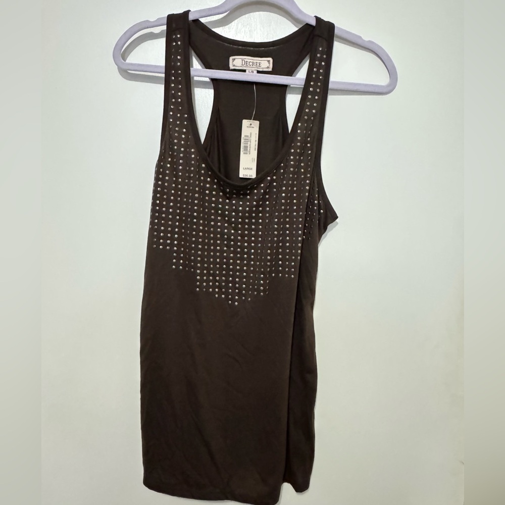 Decree Chocolate Studded Tank